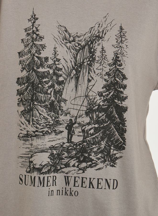 ستايلي تيشيرت طويل بطبعة جرافيك واسع - Image 3